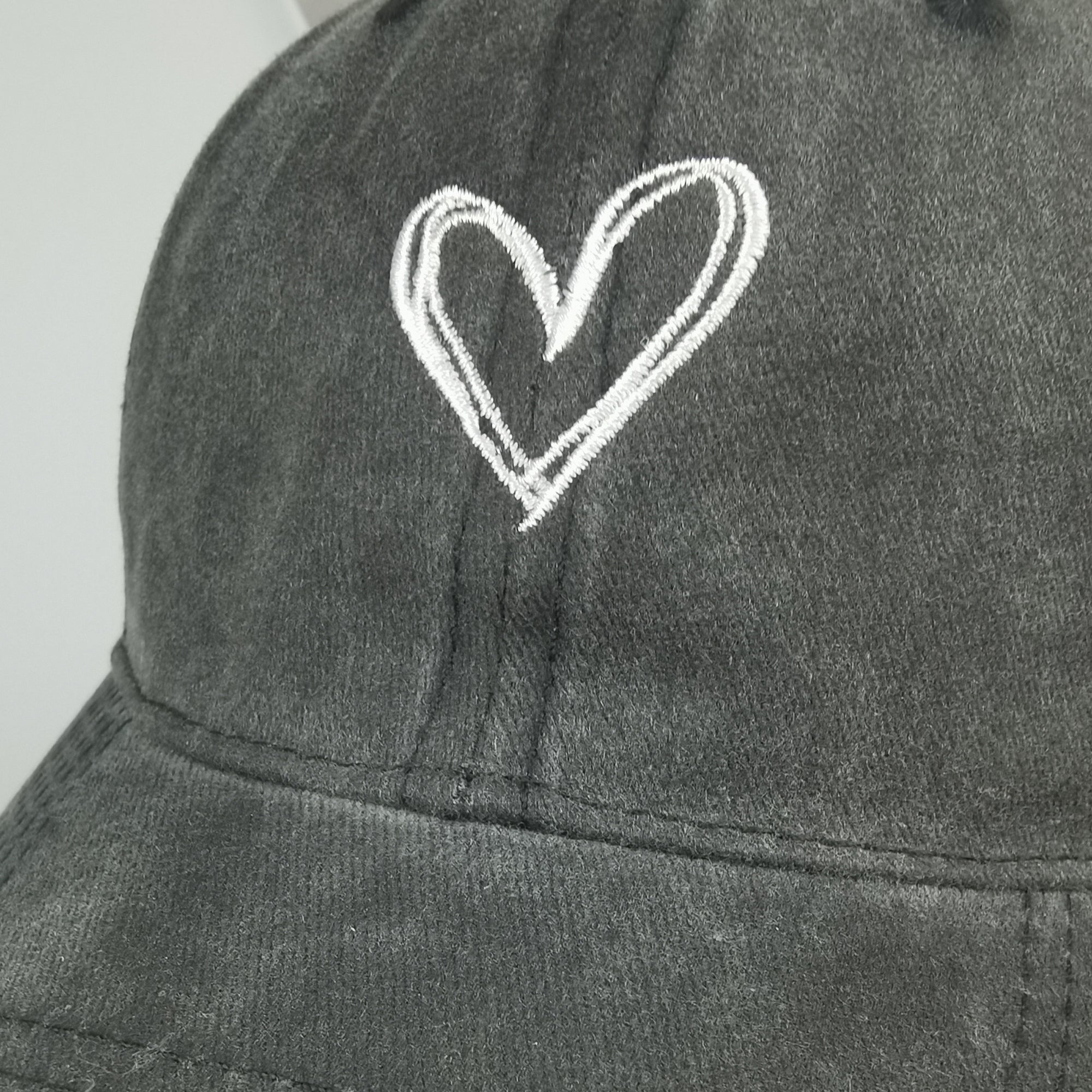 Anna-Kaci Women's Heart Embroidered Baseball Cap Low Bun Soft Cotton Trucker Hat