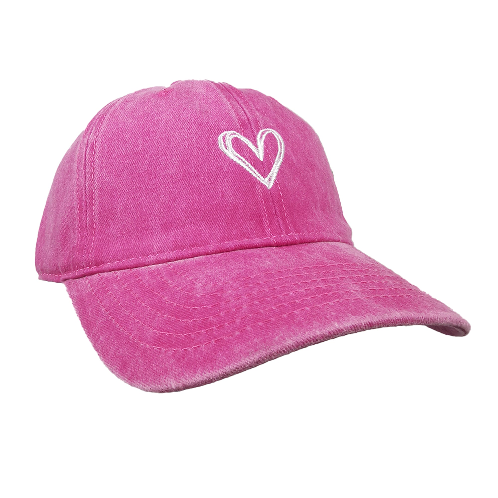Anna-Kaci Women's Heart Embroidered Baseball Cap Low Bun Soft Cotton Trucker Hat