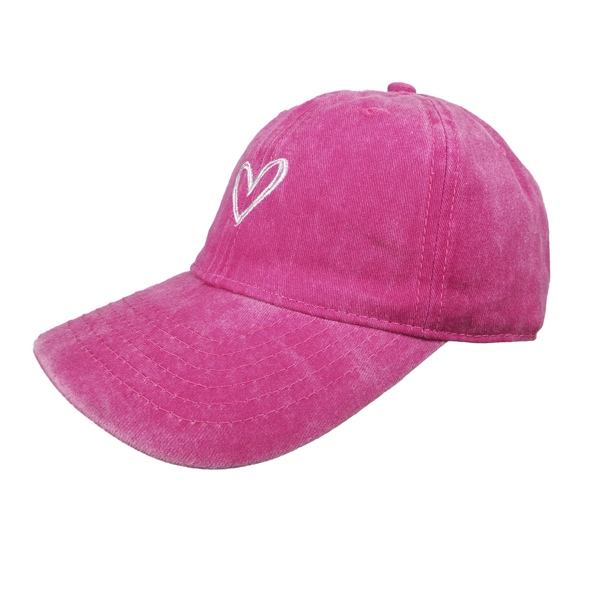 Anna-Kaci Women's Heart Embroidered Baseball Cap Low Bun Soft Cotton Trucker Hat