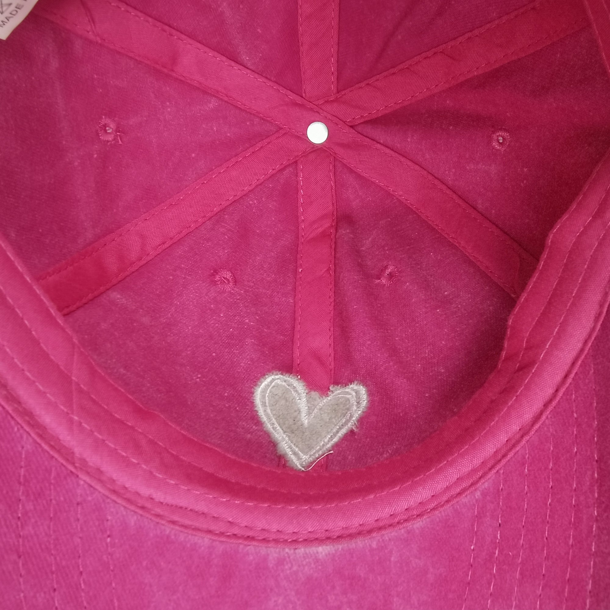 Anna-Kaci Women's Heart Embroidered Baseball Cap Low Bun Soft Cotton Trucker Hat