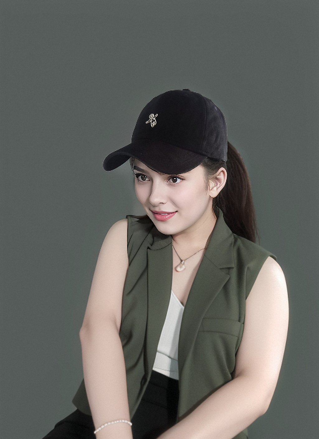 Anna-Kaci Women's Embroidered Baseball Cap Low Bun Snowflake Fleece Velvet Mesh Trucker Hat