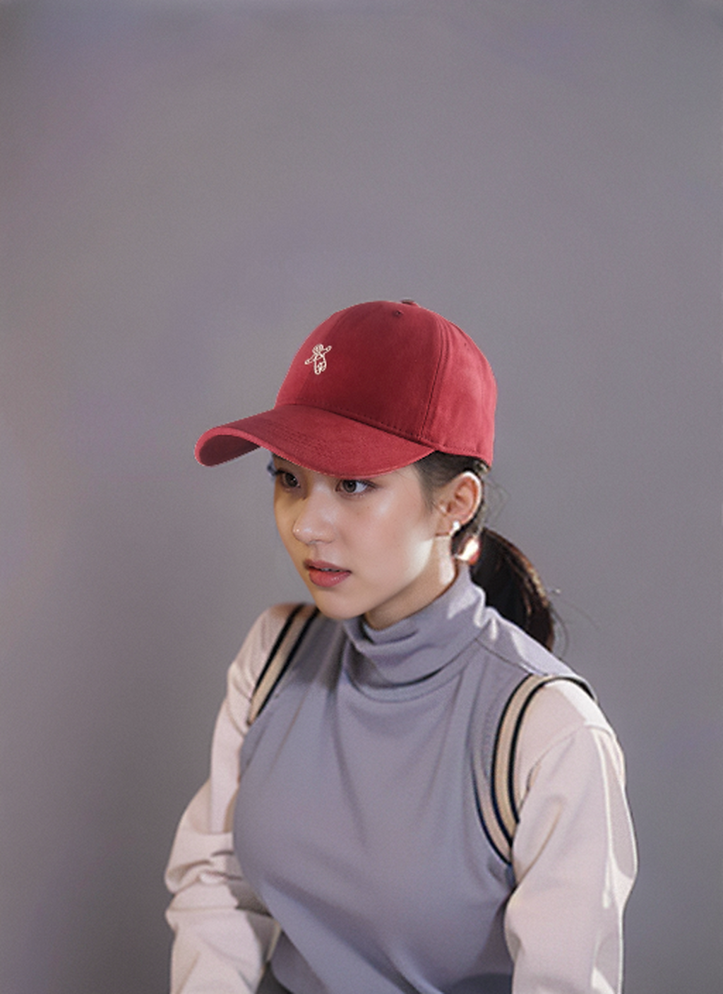 Anna-Kaci Women's Embroidered Baseball Cap Low Bun Snowflake Fleece Velvet Mesh Trucker Hat