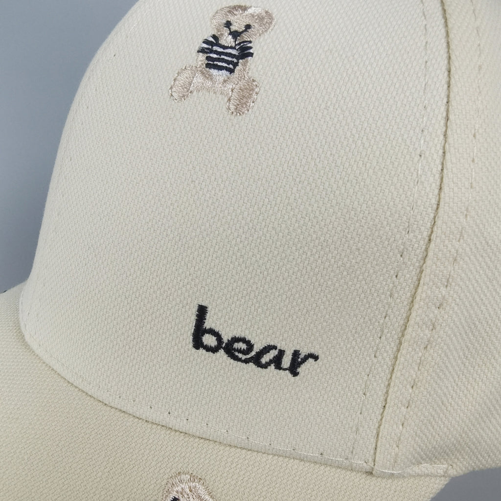 Anna-Kaci Women's Bear Embroidered Baseball Cap Low Bun Large Head Circumference Soft Cotton Trucker Hat