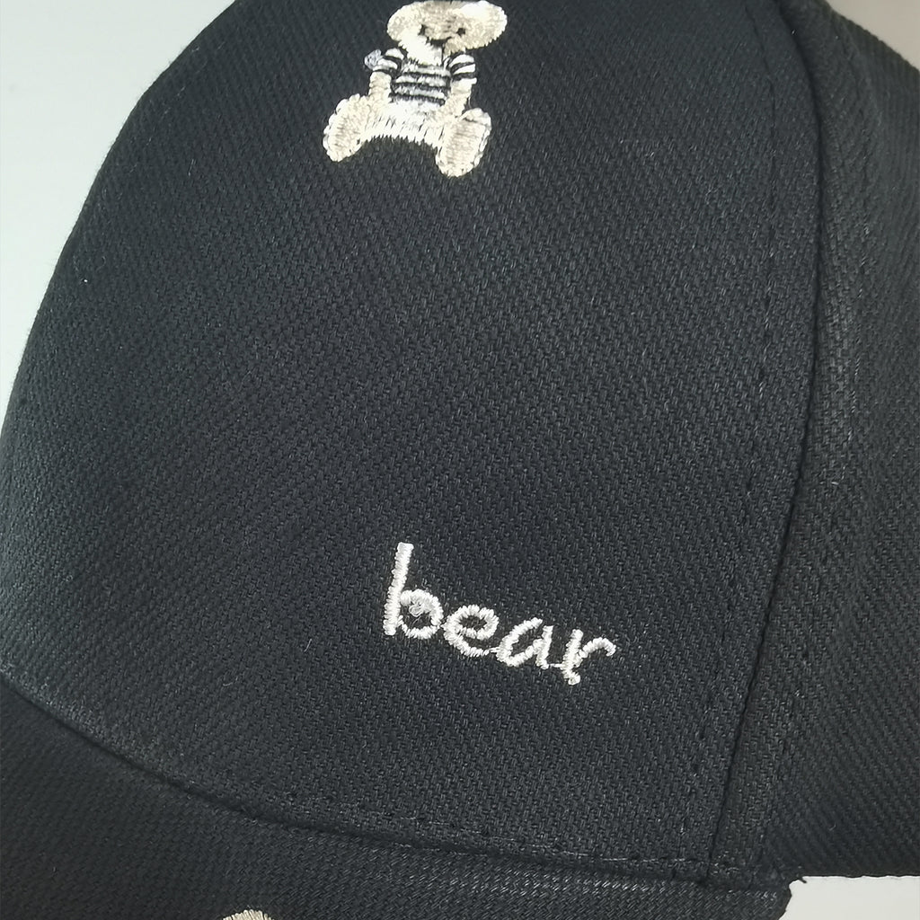 Anna-Kaci Women's Bear Embroidered Baseball Cap Low Bun Large Head Circumference Soft Cotton Trucker Hat