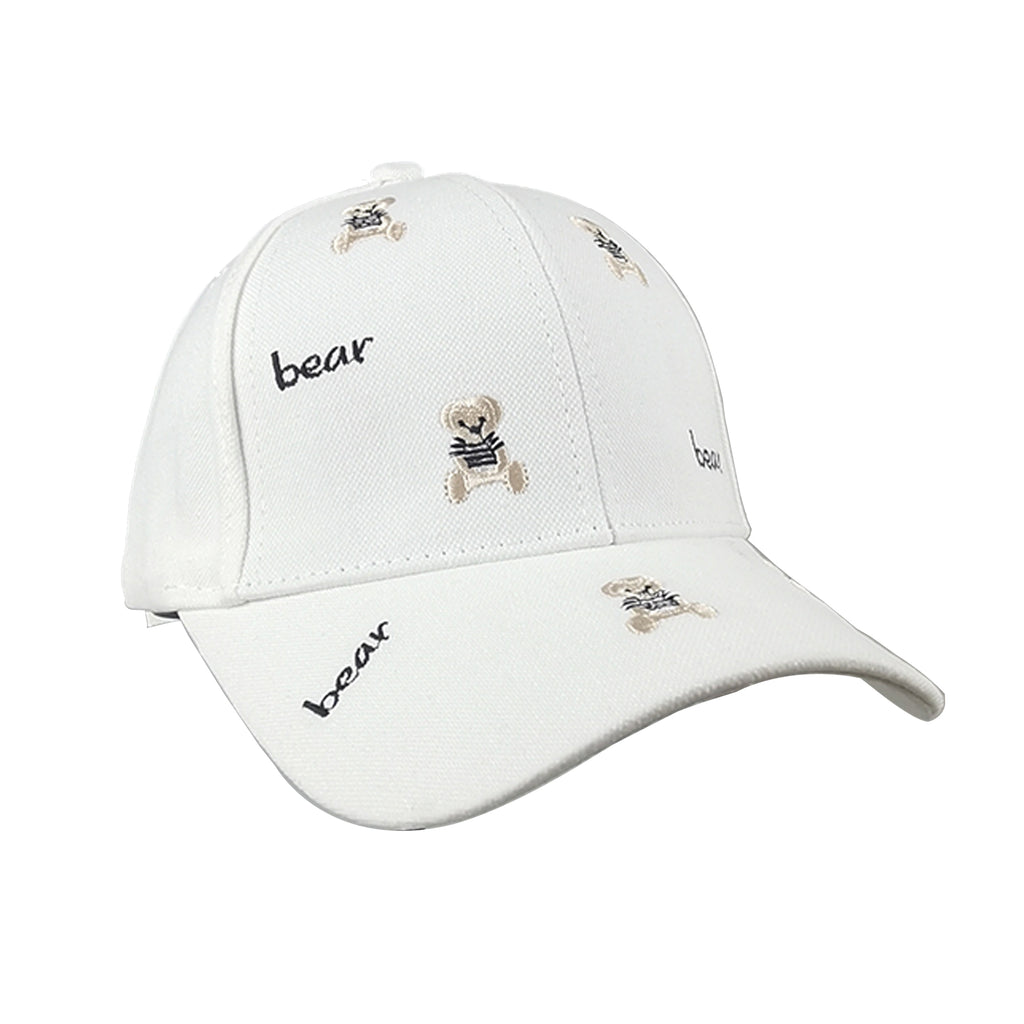 Anna-Kaci Women's Bear Embroidered Baseball Cap Low Bun Large Head Circumference Soft Cotton Trucker Hat
