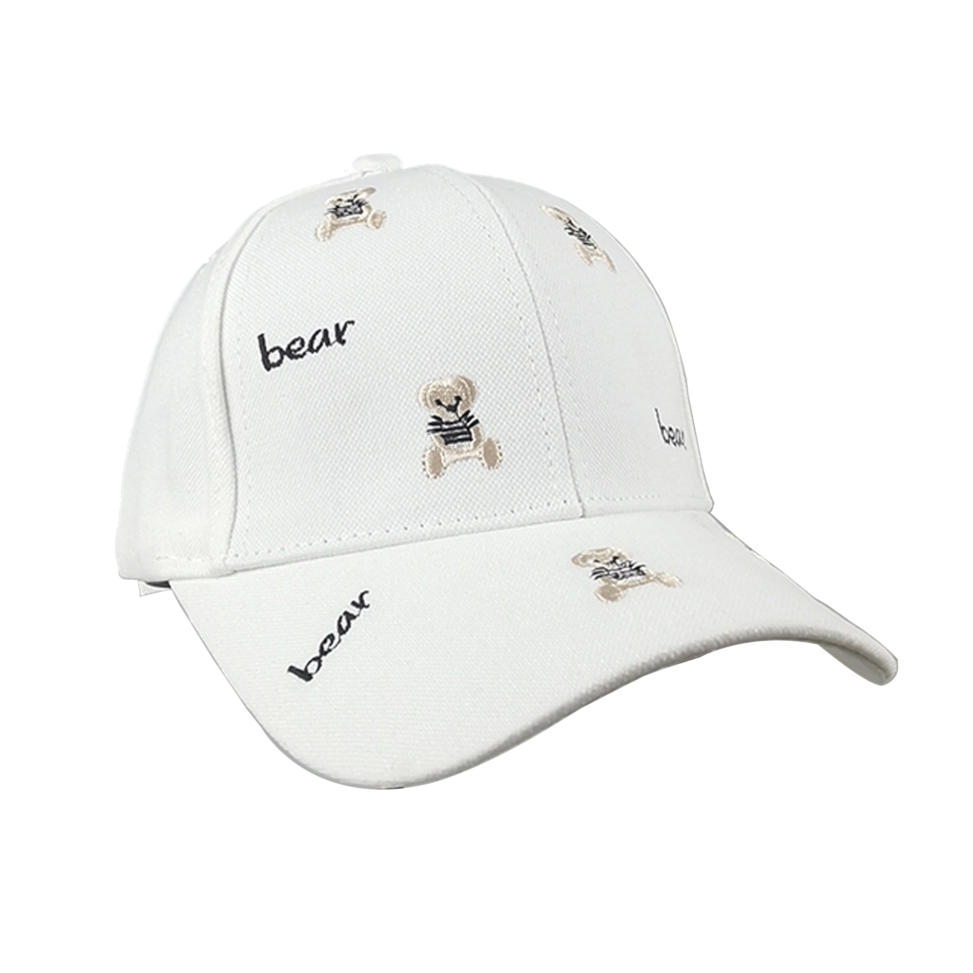 Anna-Kaci Women's Bear Embroidered Baseball Cap Low Bun Large Head Circumference Soft Cotton Trucker Hat
