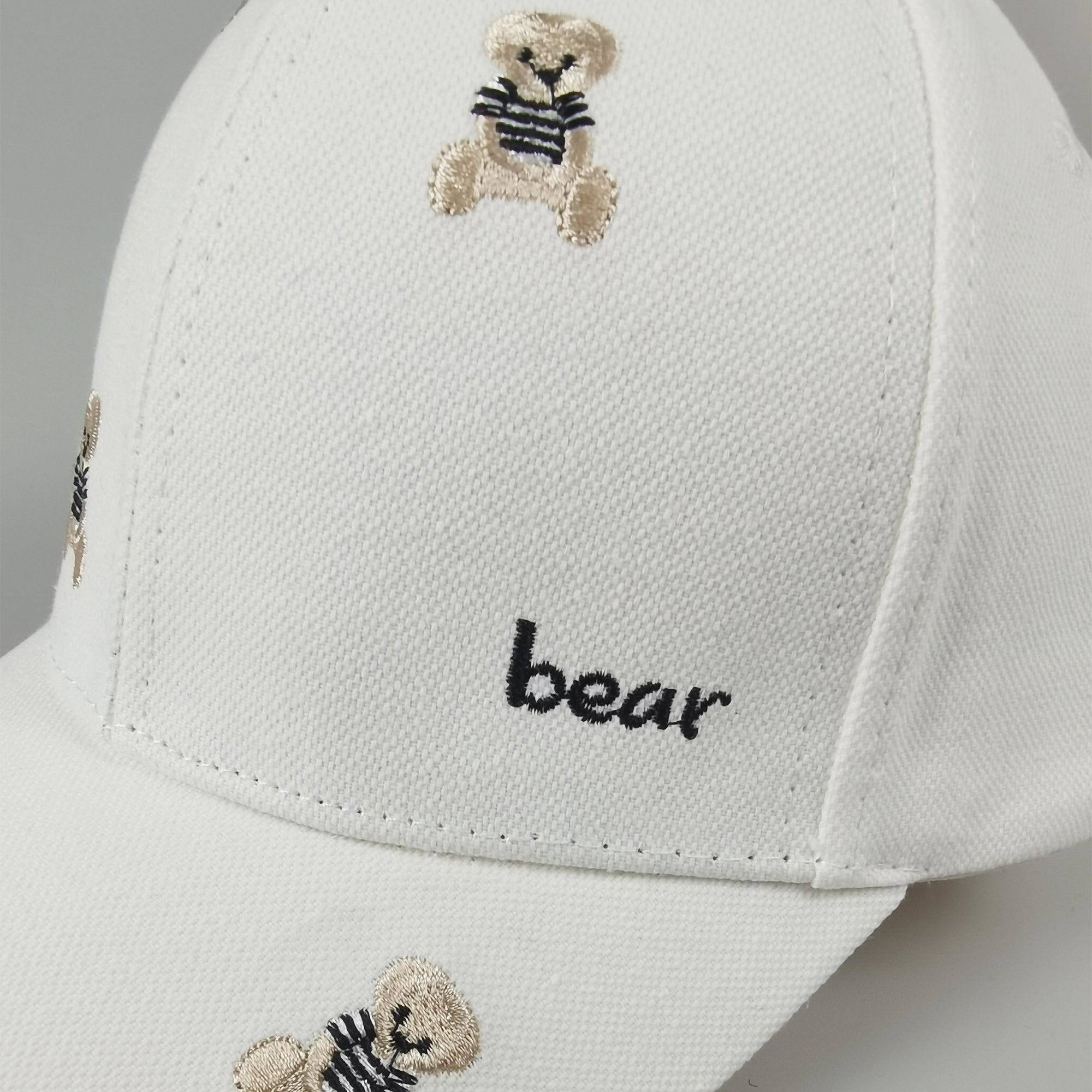 Anna-Kaci Women's Bear Embroidered Baseball Cap Low Bun Large Head Circumference Soft Cotton Trucker Hat
