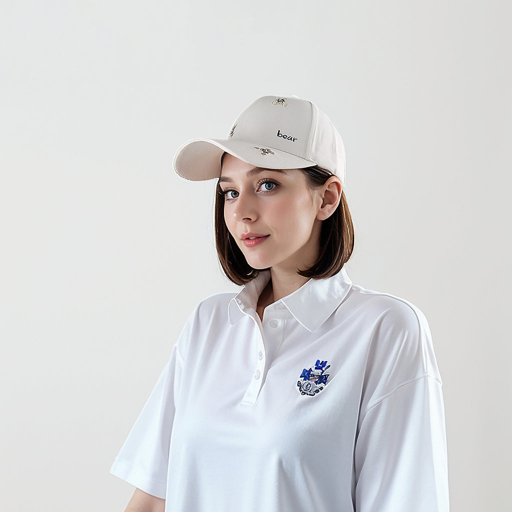 Anna-Kaci Women's Bear Embroidered Baseball Cap Low Bun Large Head Circumference Soft Cotton Trucker Hat