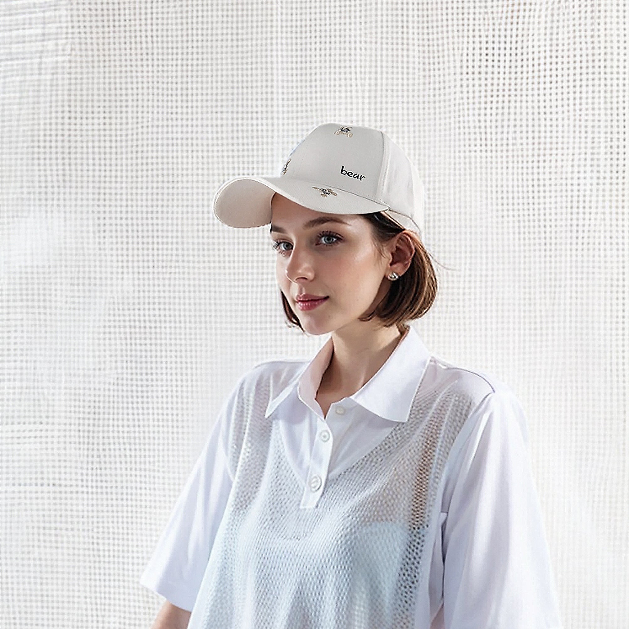 Anna-Kaci Women's Bear Embroidered Baseball Cap Low Bun Large Head Circumference Soft Cotton Trucker Hat