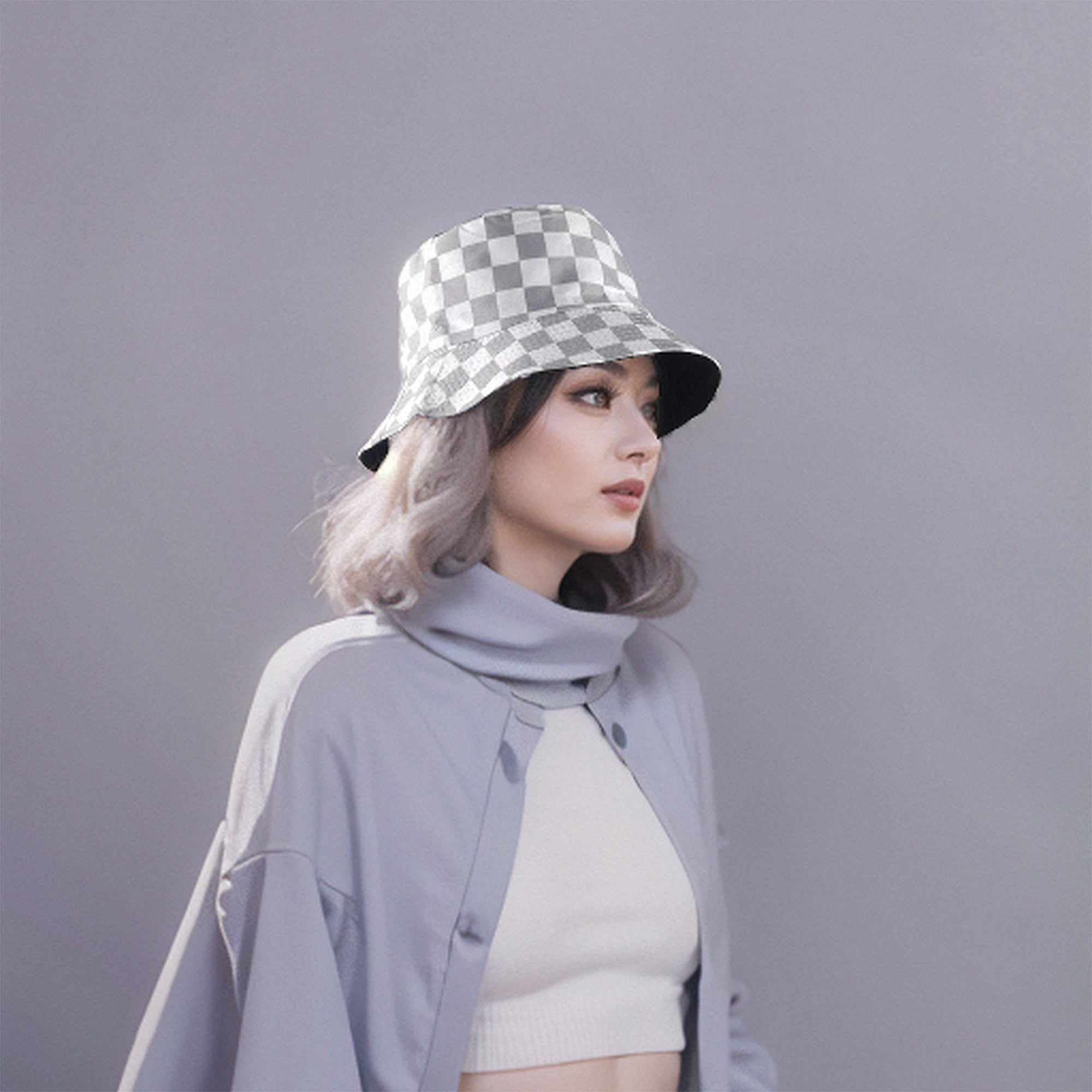 Anna-Kaci Women's Bucket Hats Reversible Checkered Pattern Fisherman Cap