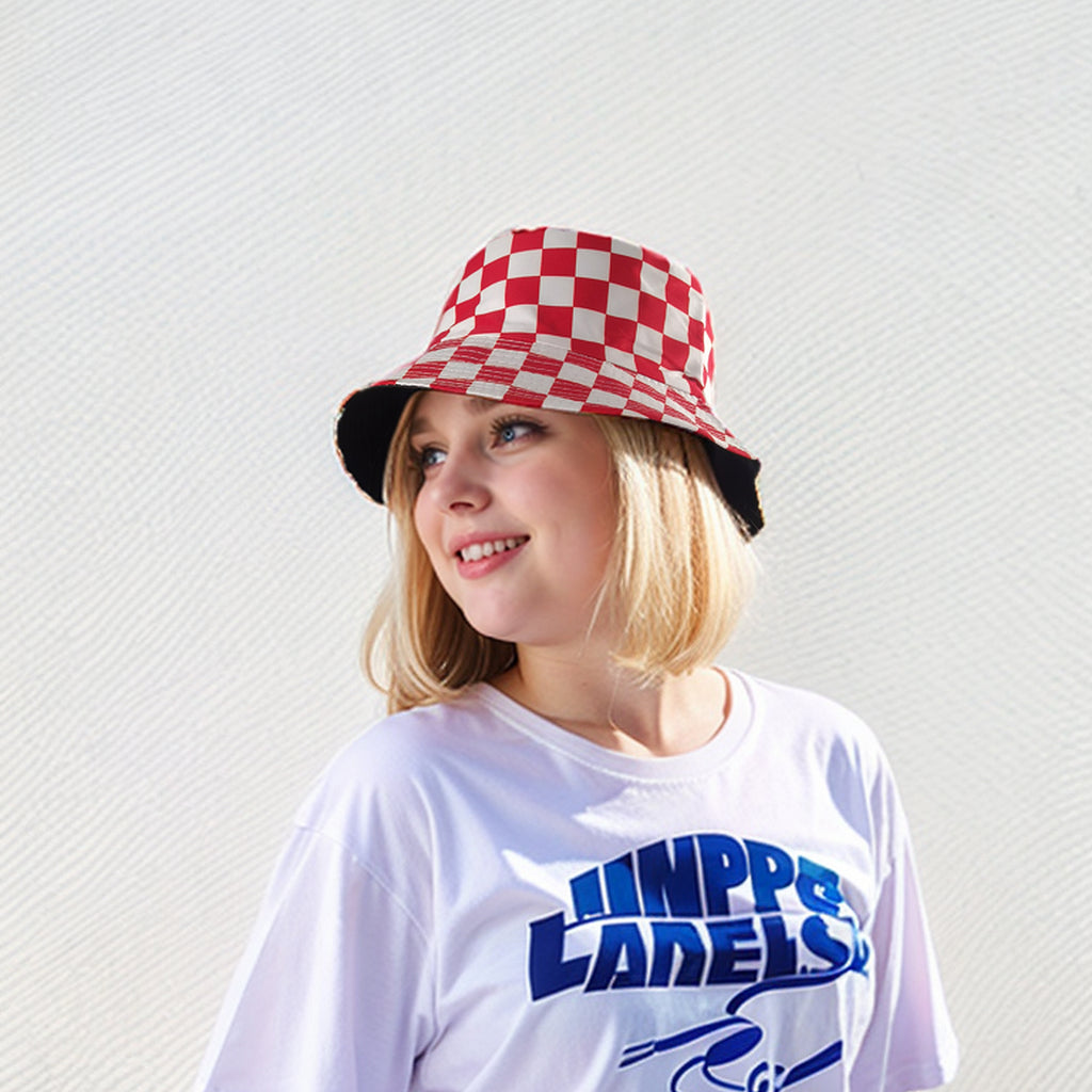 Anna-Kaci Women's Bucket Hats Reversible Checkered Pattern Fisherman Cap