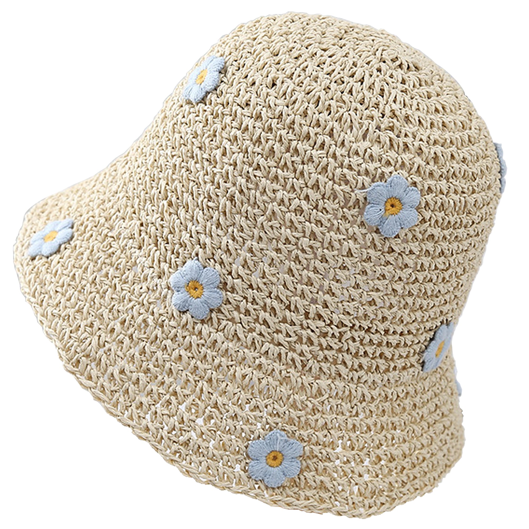 Anna-Kaci Women's Bucket Hats Flower Crochet Pattern Papyrus Fisherman Cap