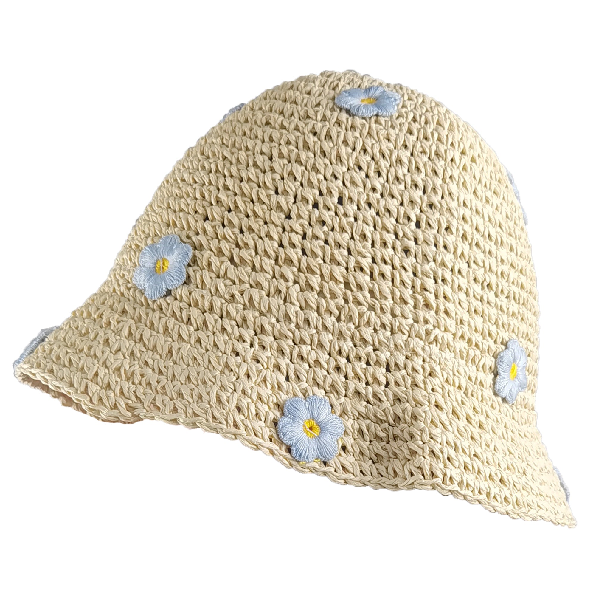 Anna-Kaci Women's Bucket Hats Flower Crochet Pattern Papyrus Fisherman Cap
