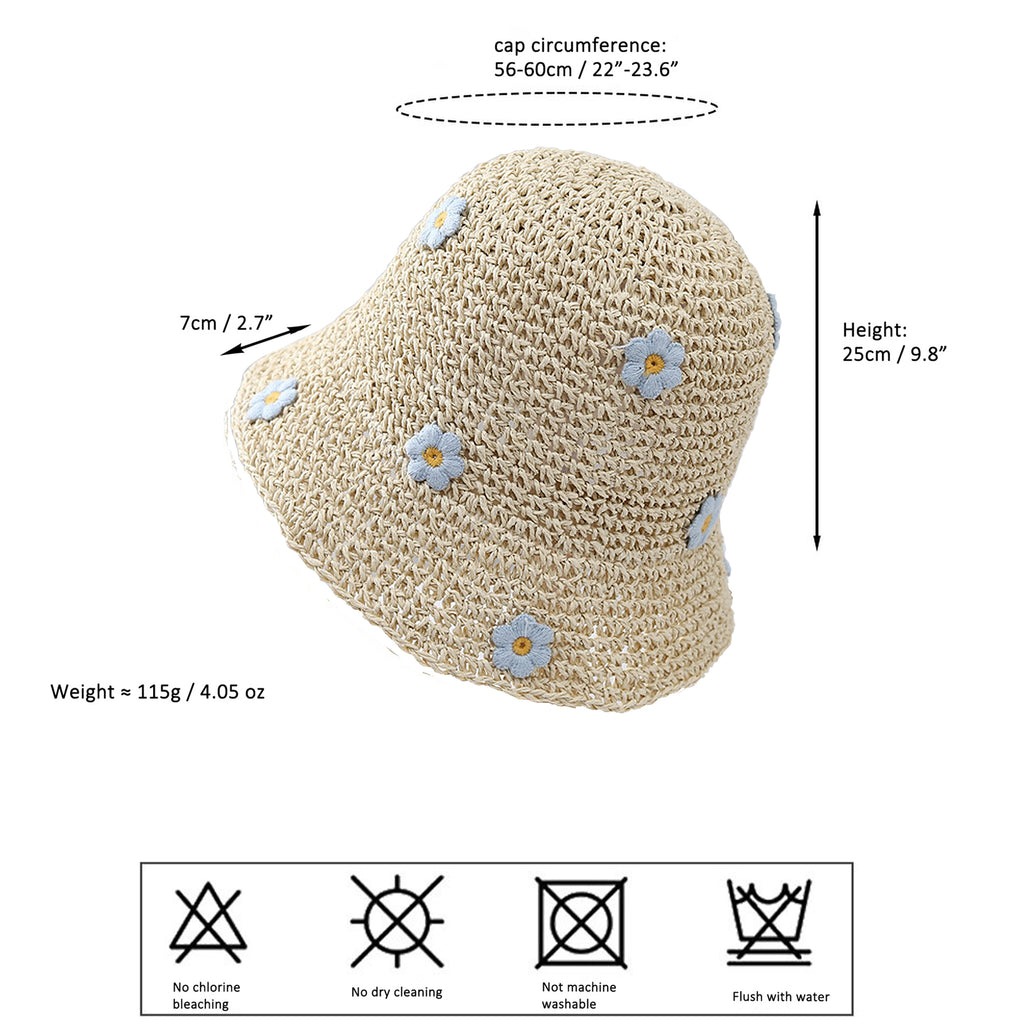 Anna-Kaci Women's Bucket Hats Flower Crochet Pattern Papyrus Fisherman Cap