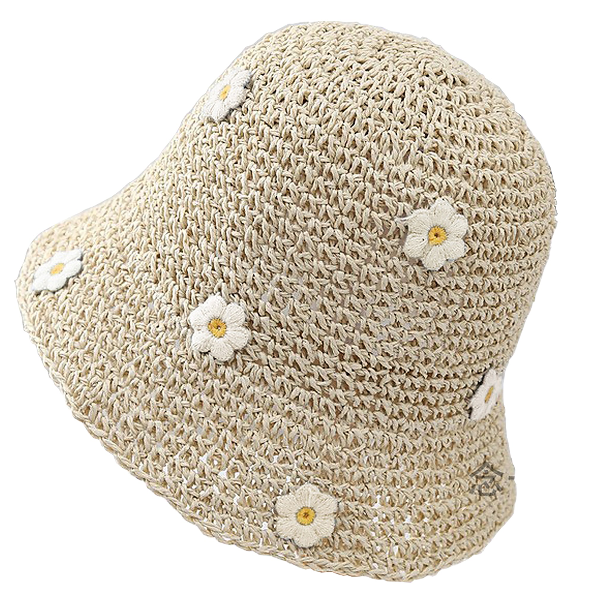 Anna-Kaci Women's Bucket Hats Flower Crochet Pattern Papyrus Fisherman Cap