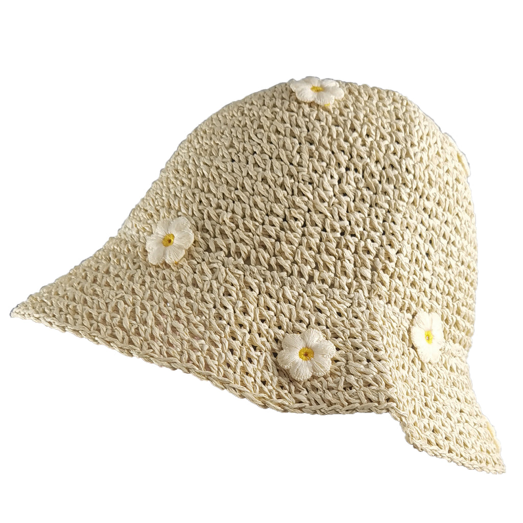 Anna-Kaci Women's Bucket Hats Flower Crochet Pattern Papyrus Fisherman Cap