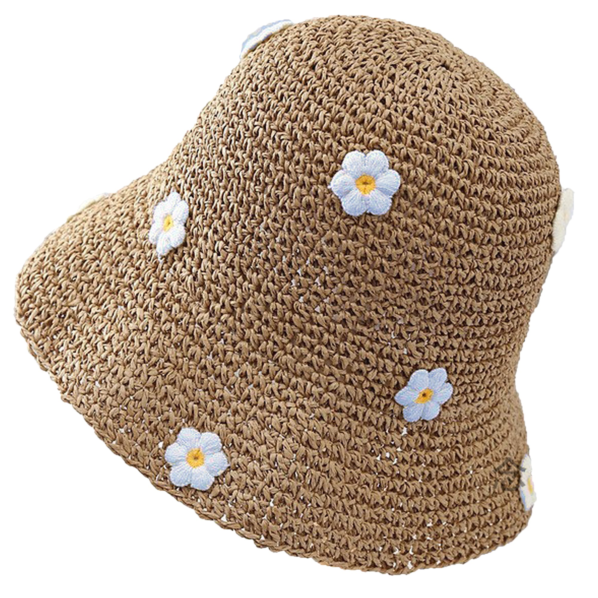 Anna-Kaci Women's Bucket Hats Flower Crochet Pattern Papyrus Fisherman Cap