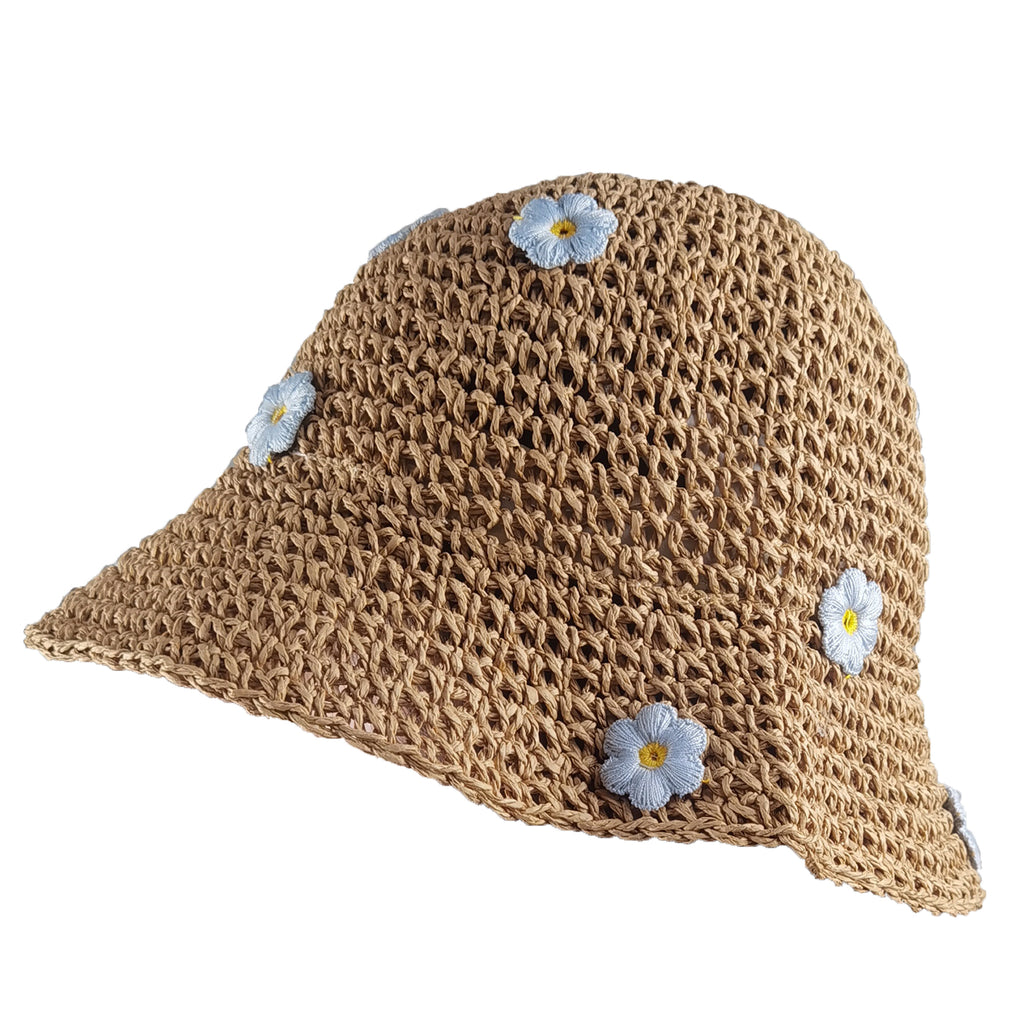 Anna-Kaci Women's Bucket Hats Flower Crochet Pattern Papyrus Fisherman Cap