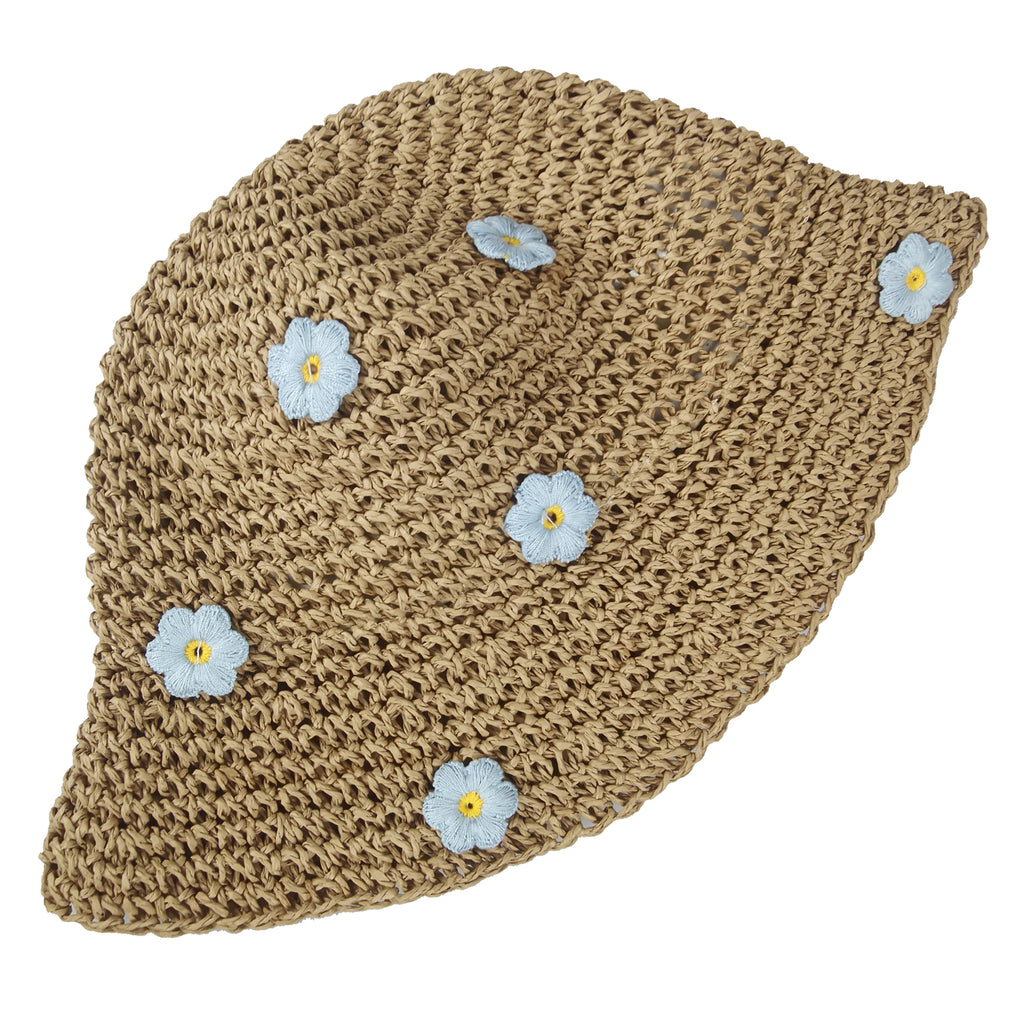 Anna-Kaci Women's Bucket Hats Flower Crochet Pattern Papyrus Fisherman Cap