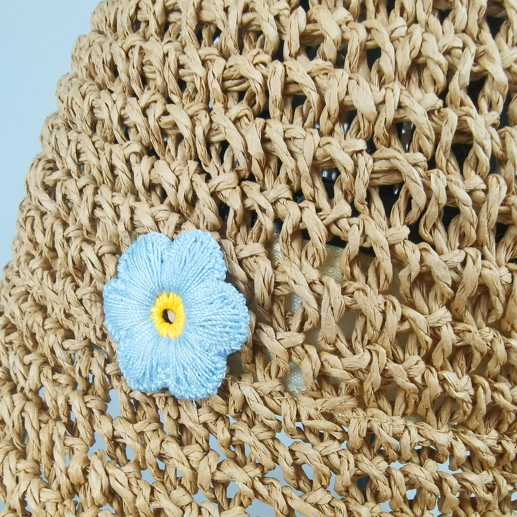 Anna-Kaci Women's Bucket Hats Flower Crochet Pattern Papyrus Fisherman Cap
