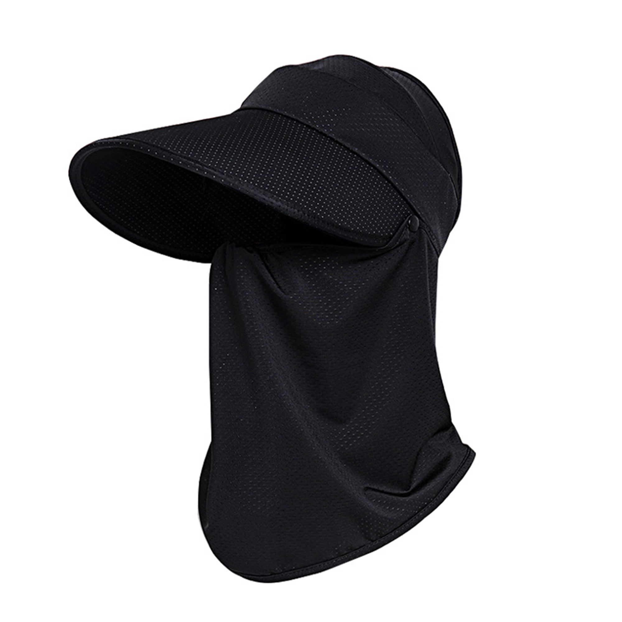 Anna-Kaci Womens Detachable Face Cover Sun Visor Cap UV Protection Mesh Panel Design with Extra Wide Brim
