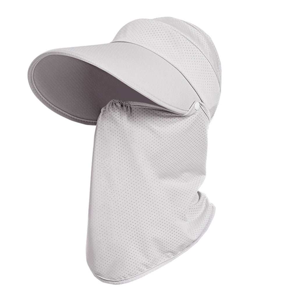 Anna-Kaci Womens Detachable Face Cover Sun Visor Cap UV Protection Mesh Panel Design with Extra Wide Brim
