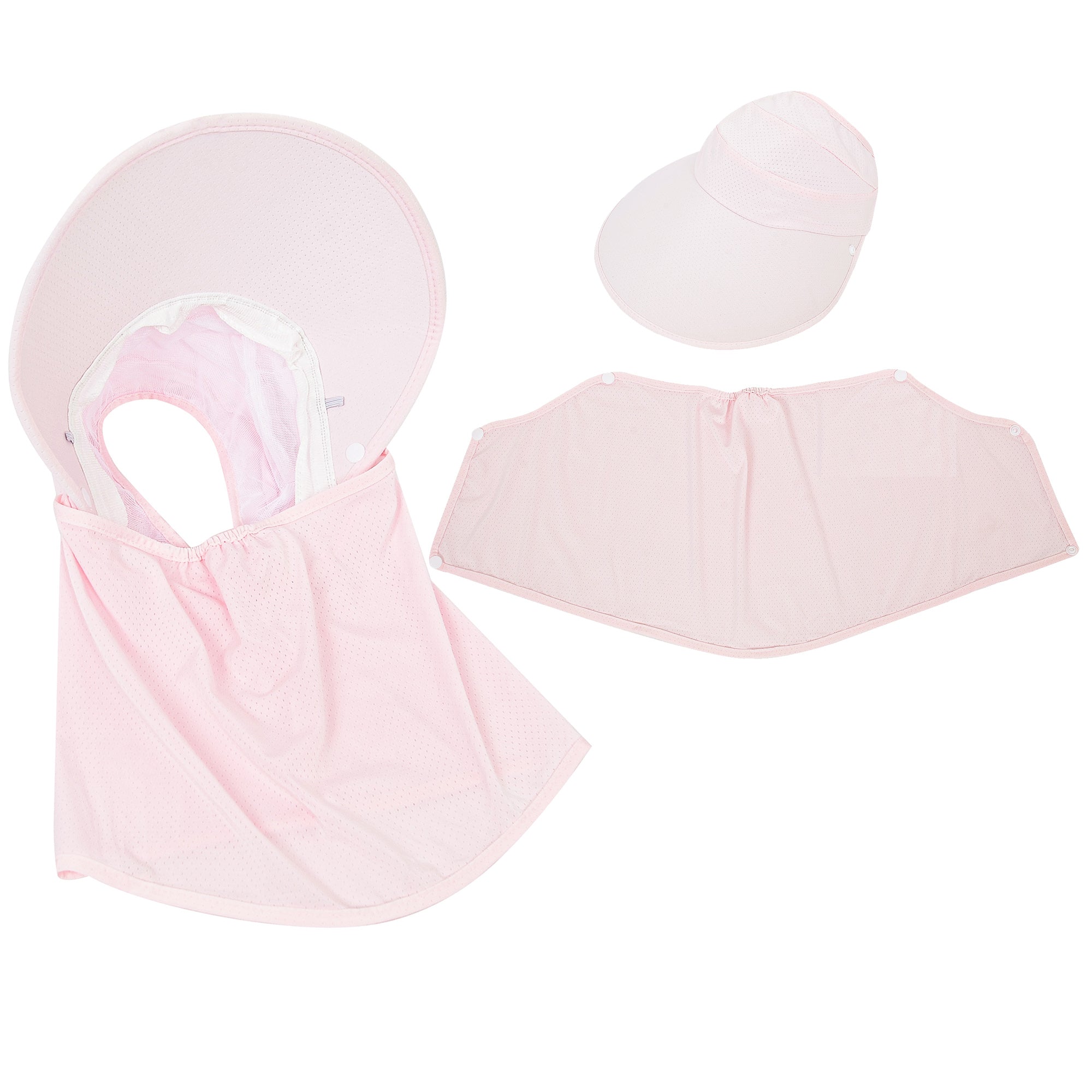 Anna-Kaci Womens Detachable Face Cover Sun Visor Cap UV Protection Mesh Panel Design with Extra Wide Brim