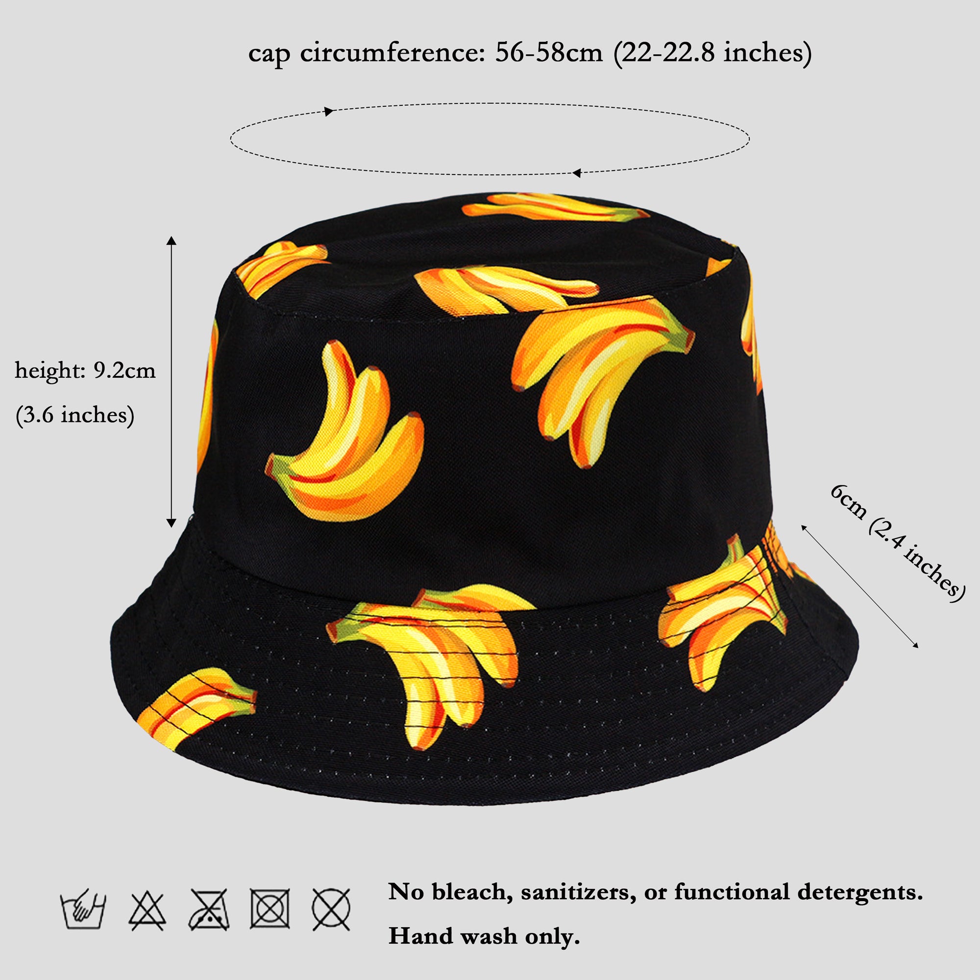 Anna-Kaci Women's Reversible Bucket Hat Stylish Fruit Printing Sun Protection