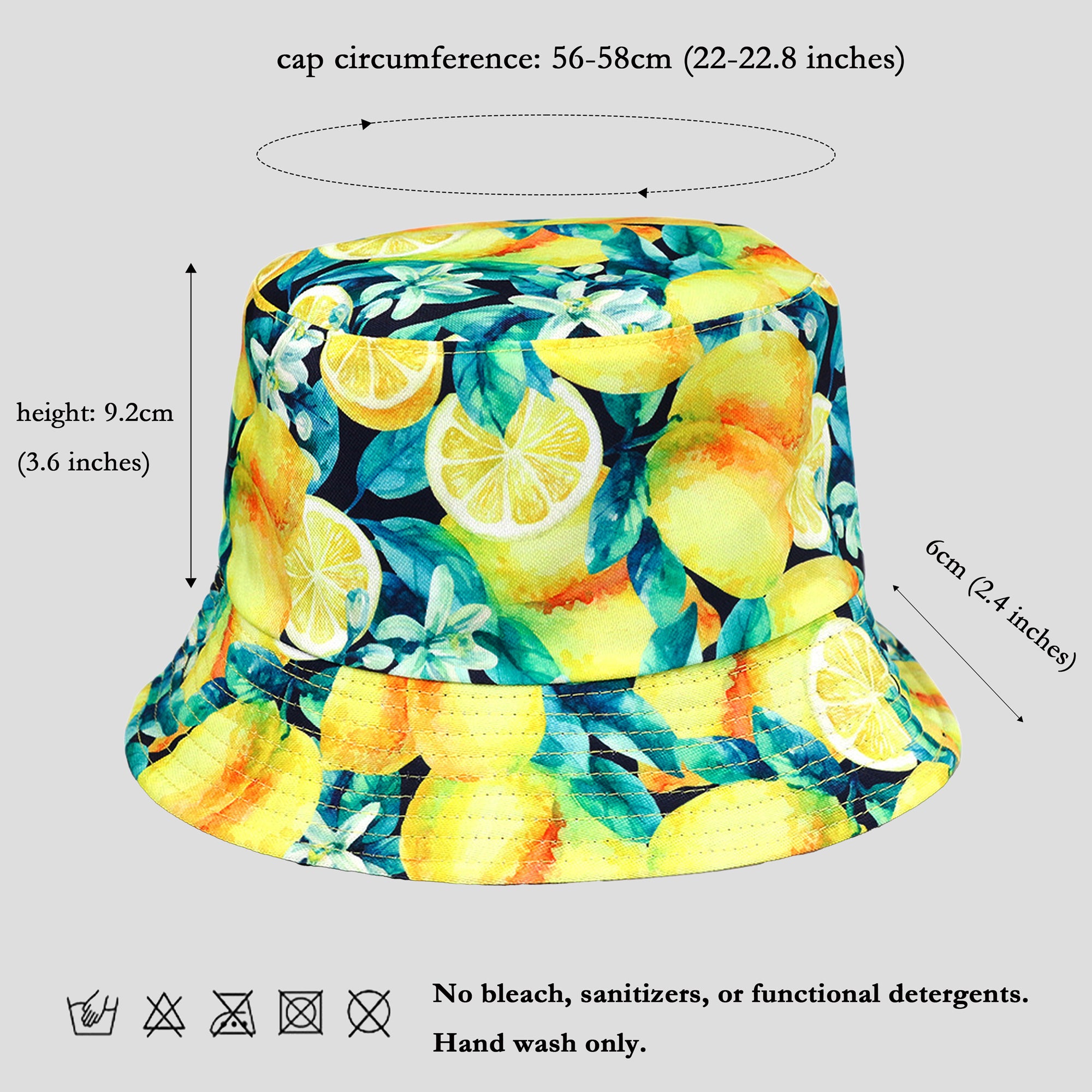 Anna-Kaci Women's Reversible Bucket Hat Stylish Fruit Printing Sun Protection