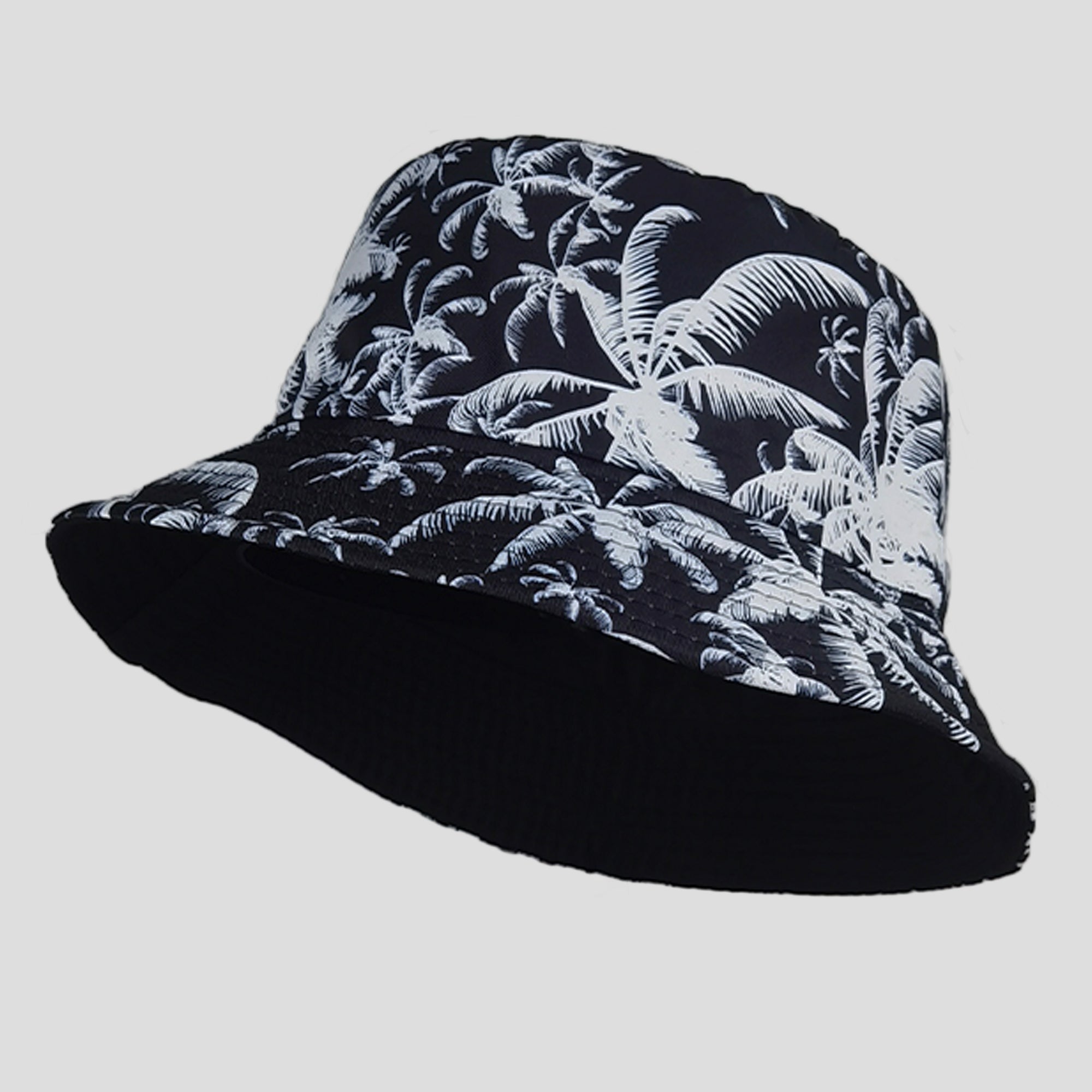 Anna-Kaci Women's Coconut Palm Print Bucket Hats Reversible Anti-UV Hat