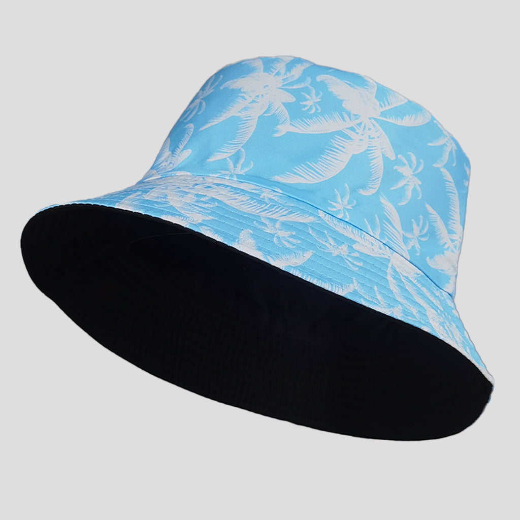 Anna-Kaci Women's Coconut Palm Print Bucket Hats Reversible Anti-UV Hat
