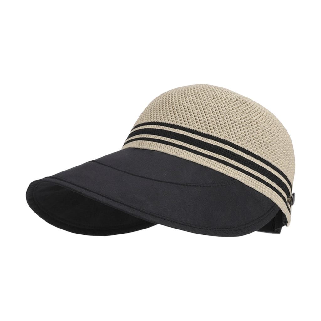 Anna-Kaci Breathable Mesh Sun Visor Cap with Ponytail Slot Adjustable Strap and Wide Brim for Outdoor Hiking and Summer Travel