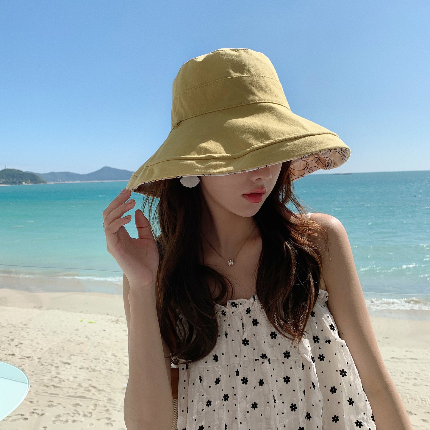 Anna-Kaci 2-in-1 Women's Floral & Solid Double-Sided Bucket Hat for Outdoor