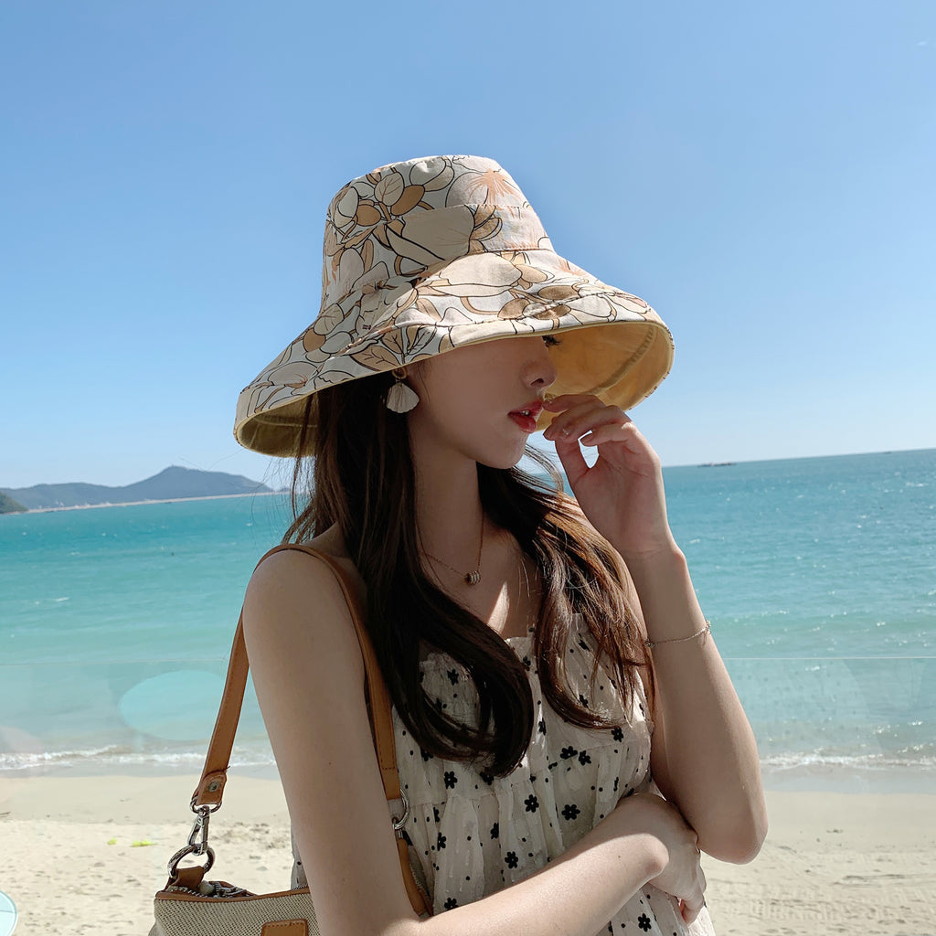 Anna-Kaci 2-in-1 Women's Floral & Solid Double-Sided Bucket Hat for Outdoor