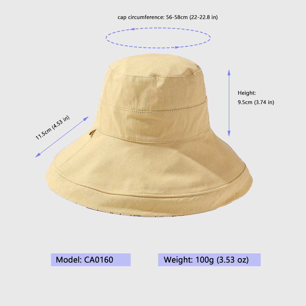 Anna-Kaci 2-in-1 Women's Floral & Solid Double-Sided Bucket Hat for Outdoor