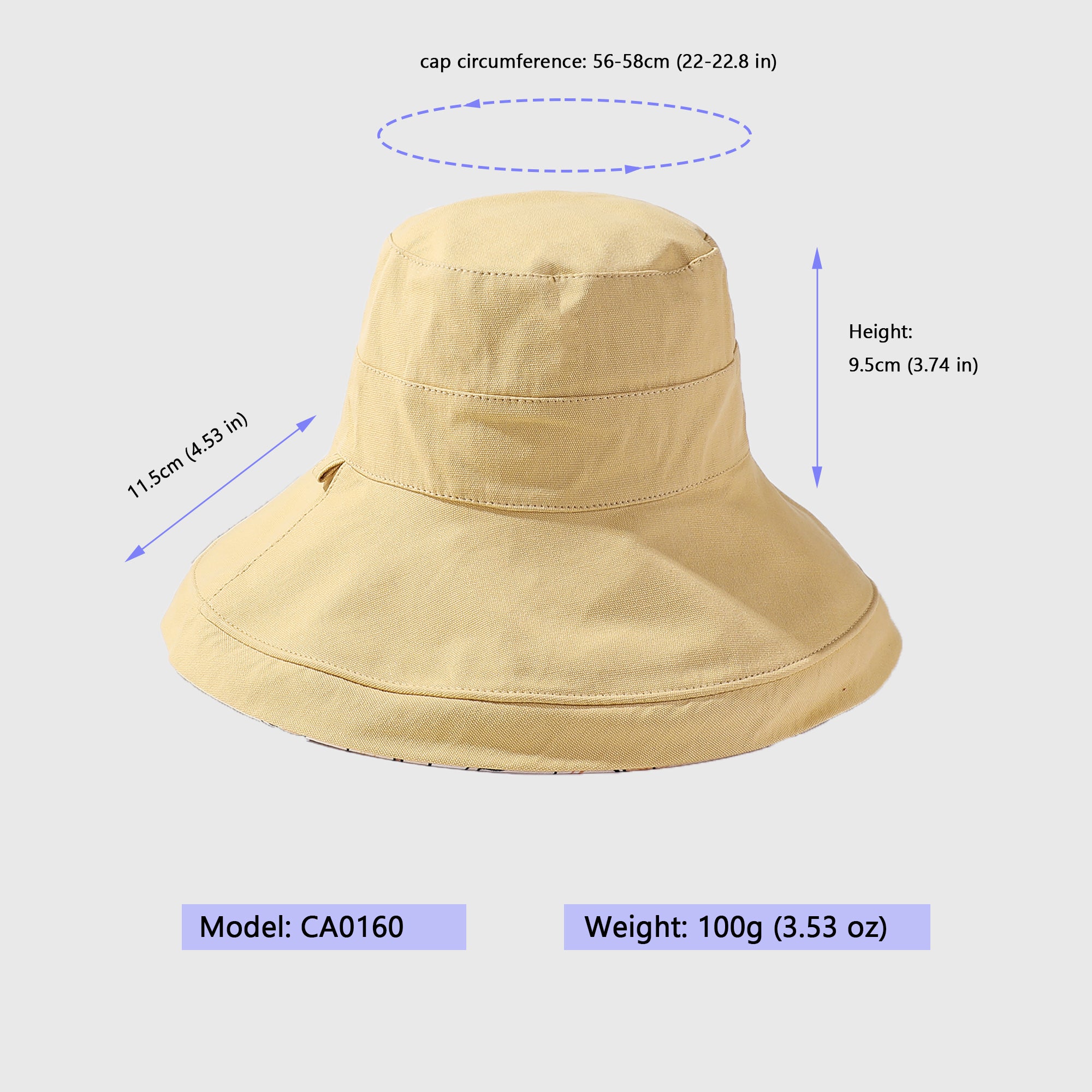 Anna-Kaci 2-in-1 Women's Floral & Solid Double-Sided Bucket Hat for Outdoor
