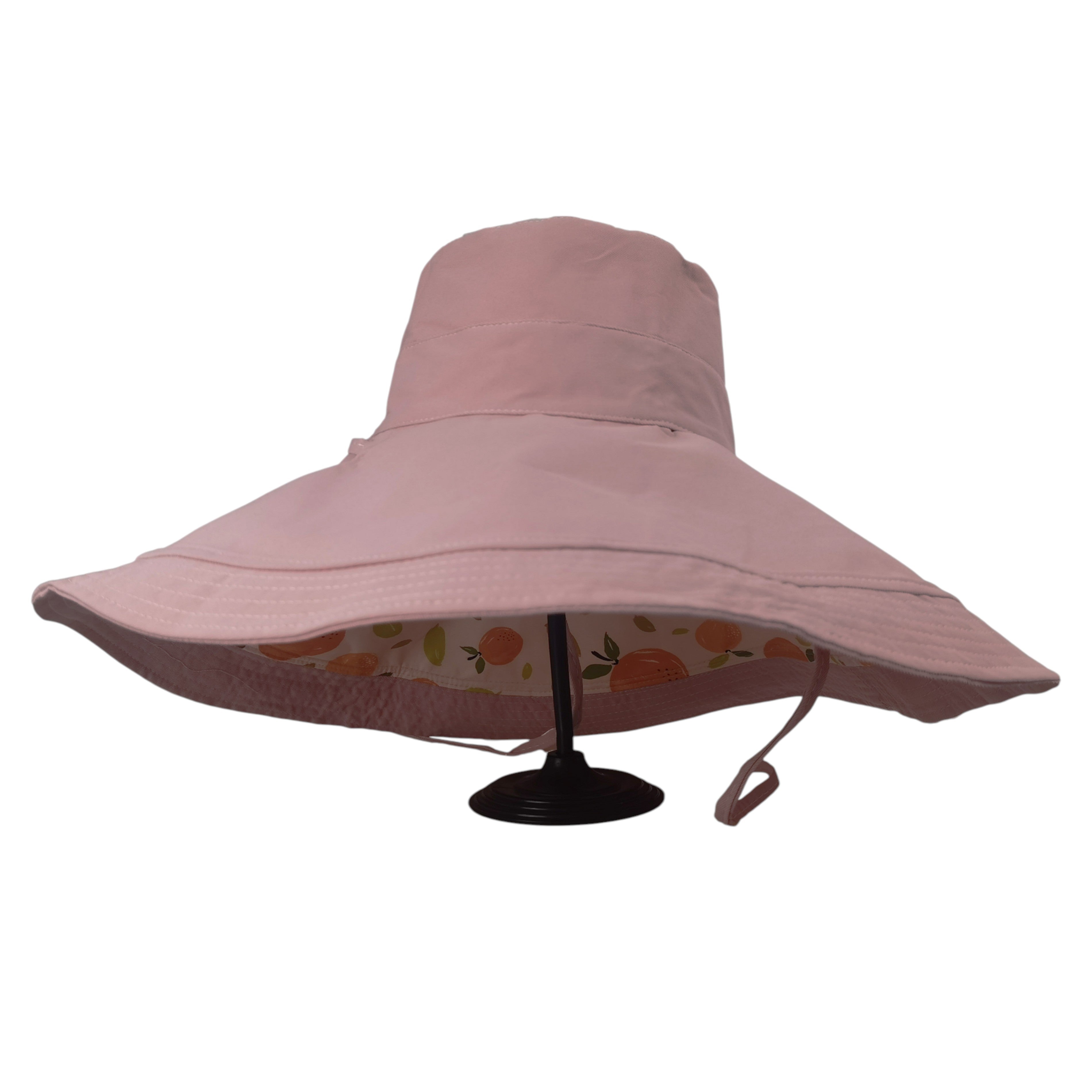 Anna-Kaci Women's Reversible Wide - Brim Sun Hat with Fruit Pattern Lining
