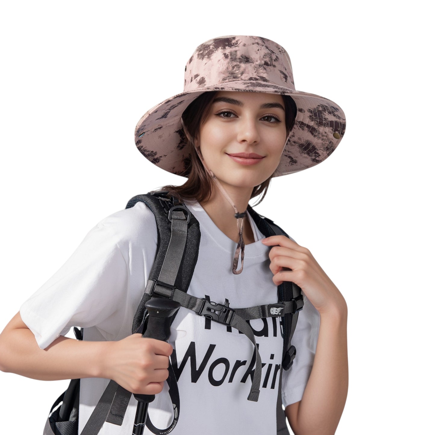 Anna-Kaci Wide Brim Outdoor Sun Hat with Adjustable Chin Strap for Hiking Camping Travel Beach