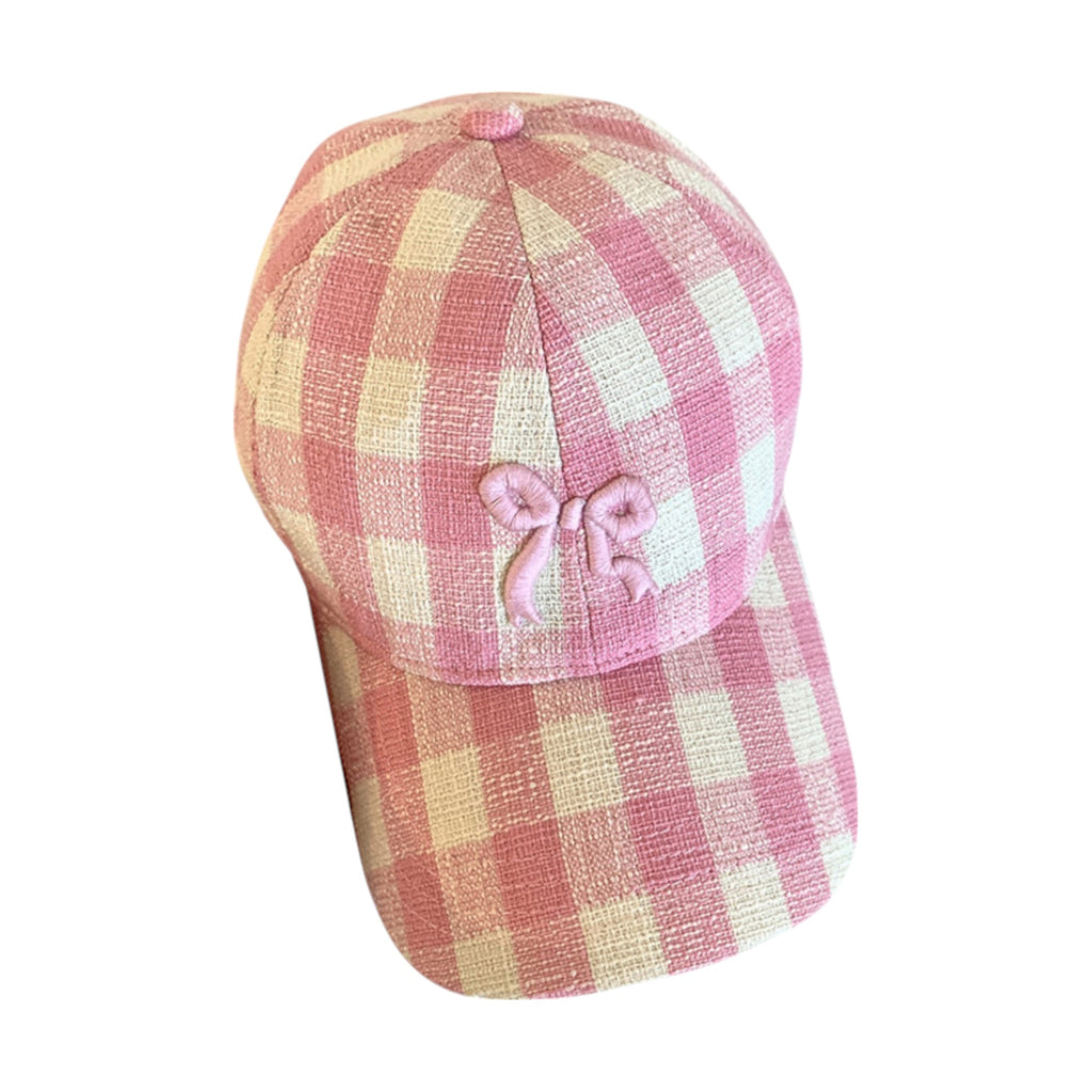 Anna-Kaci Women's Embroidered Bow Baseball Cap with Contrast Stitching and Curved Brim