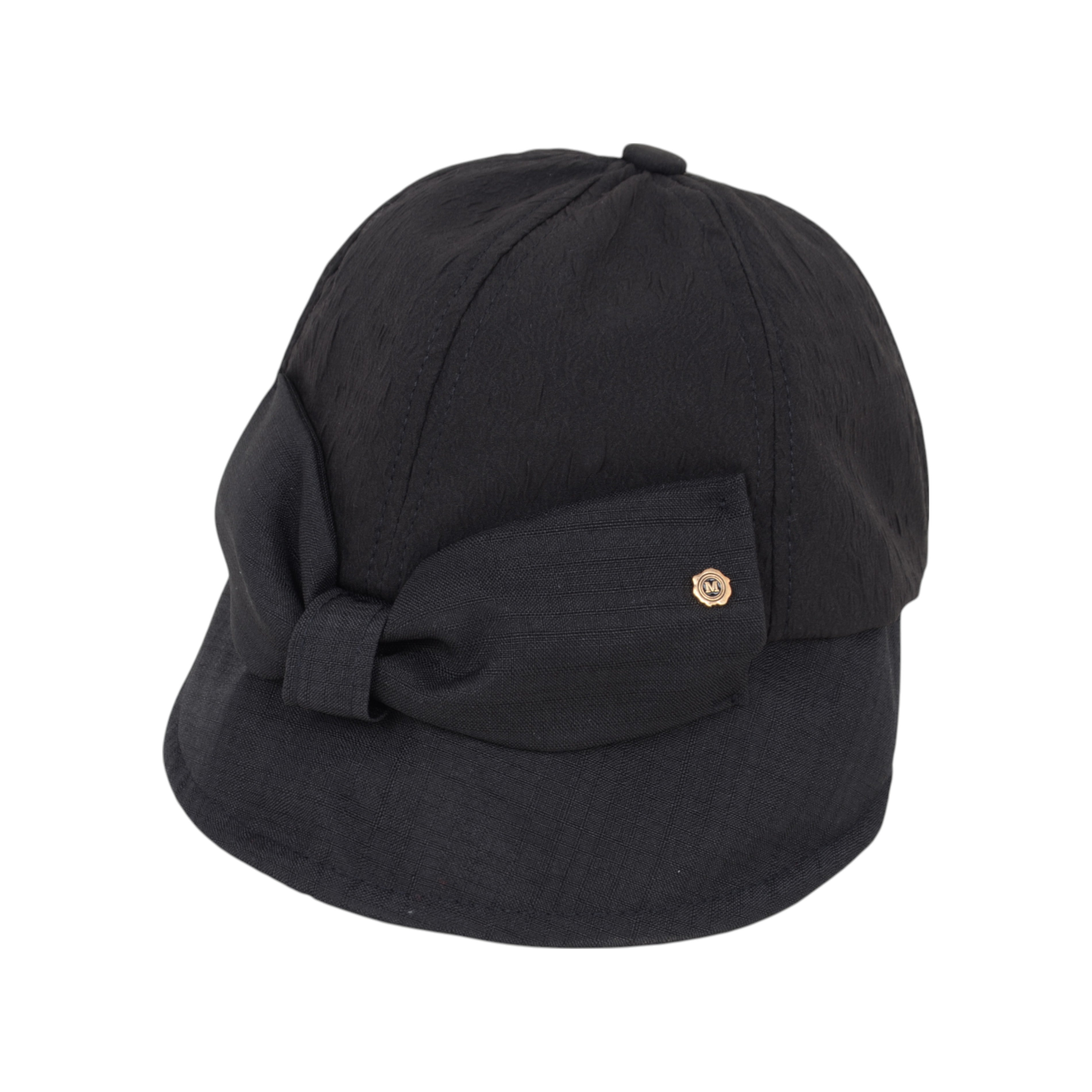 Anna-Kaci Women's Structured Visor Cloche Hat with Oversized Bow and Textured Dome Crown