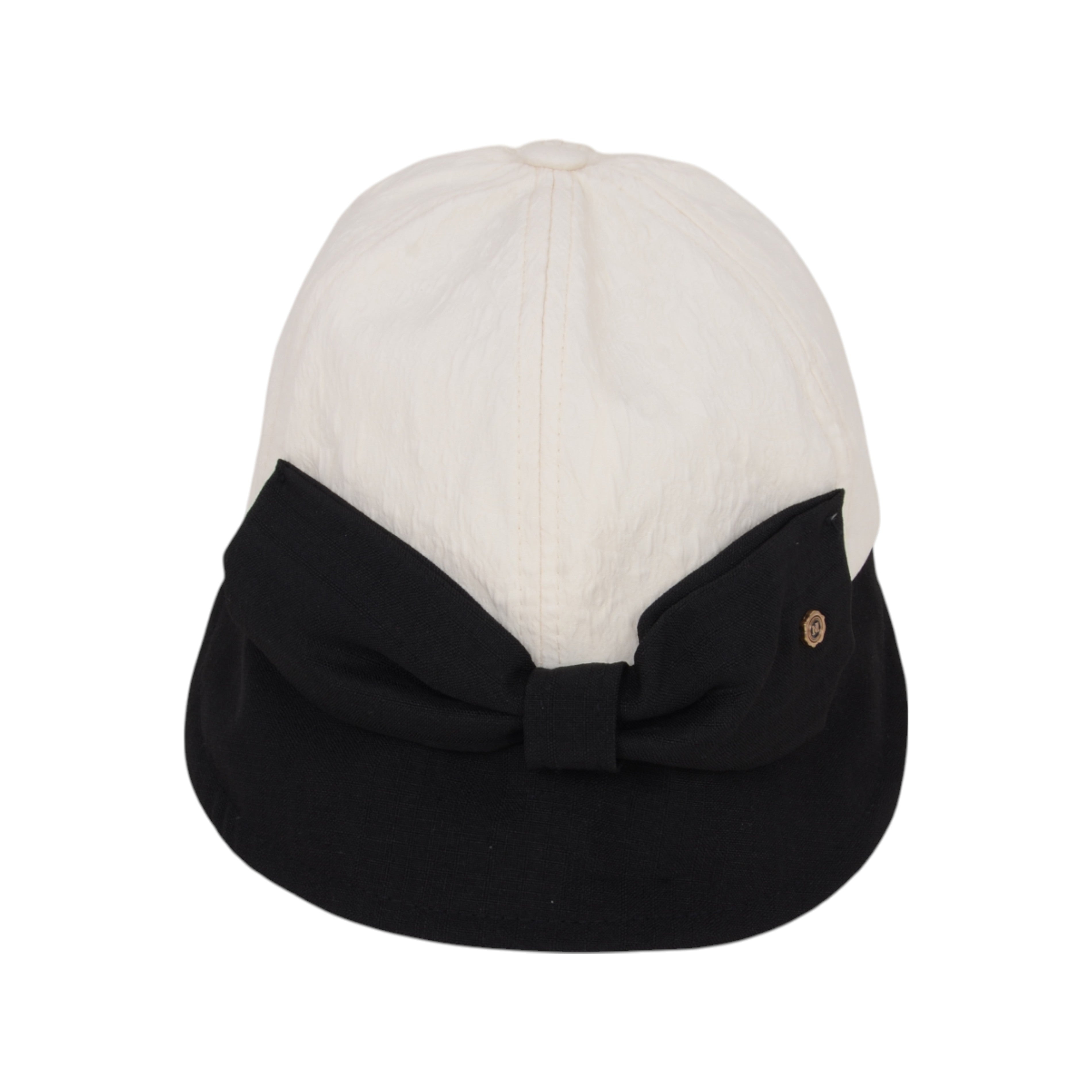 Anna-Kaci Women's Structured Visor Cloche Hat with Oversized Bow and Textured Dome Crown