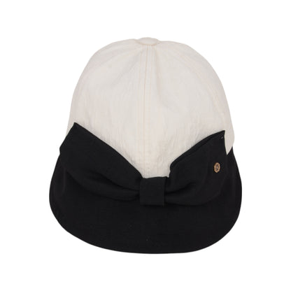 Anna-Kaci Women's Structured Visor Cloche Hat with Oversized Bow and Textured Dome Crown