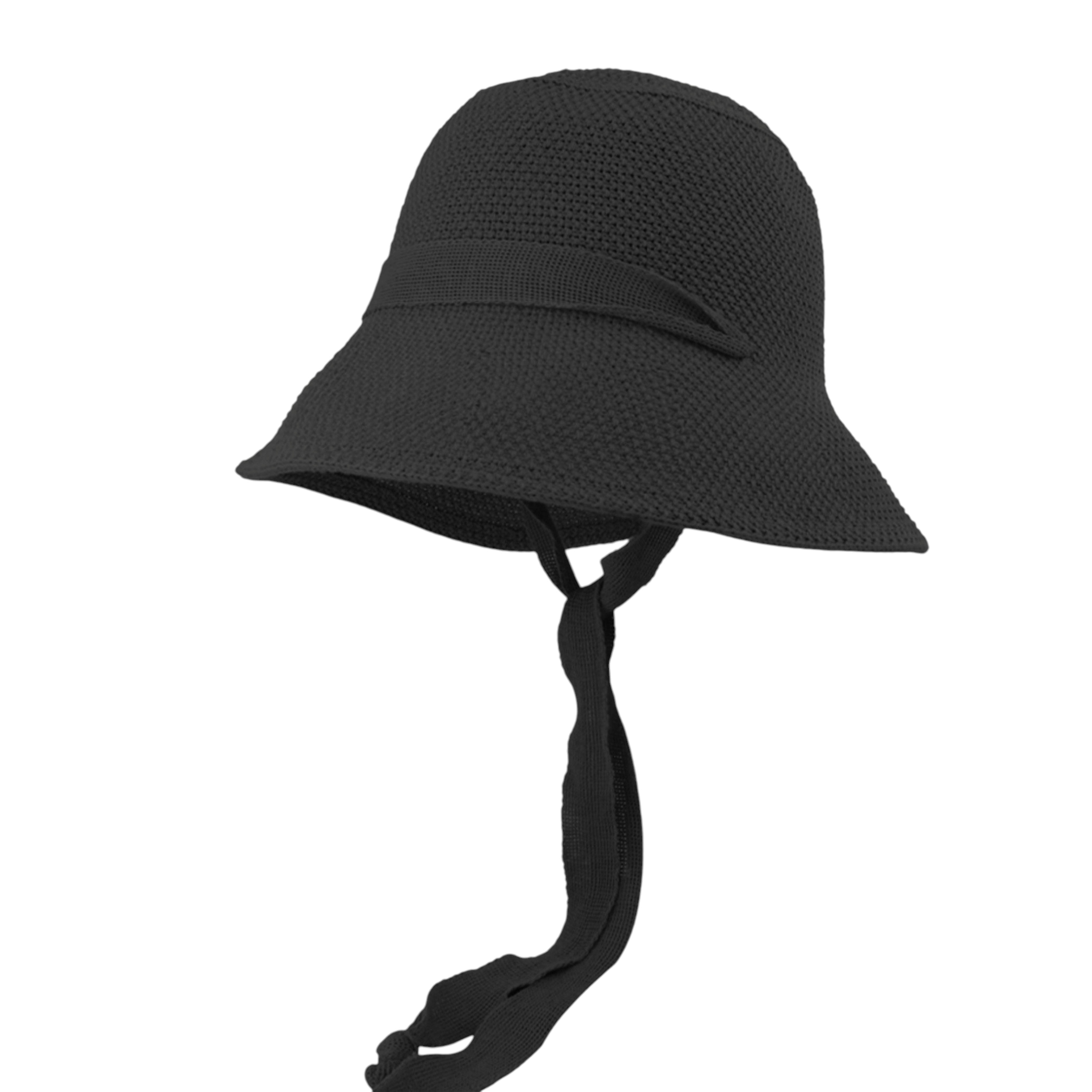 Anna-Kaci Women's Knit Straw Bucket Hat with Chin Strap