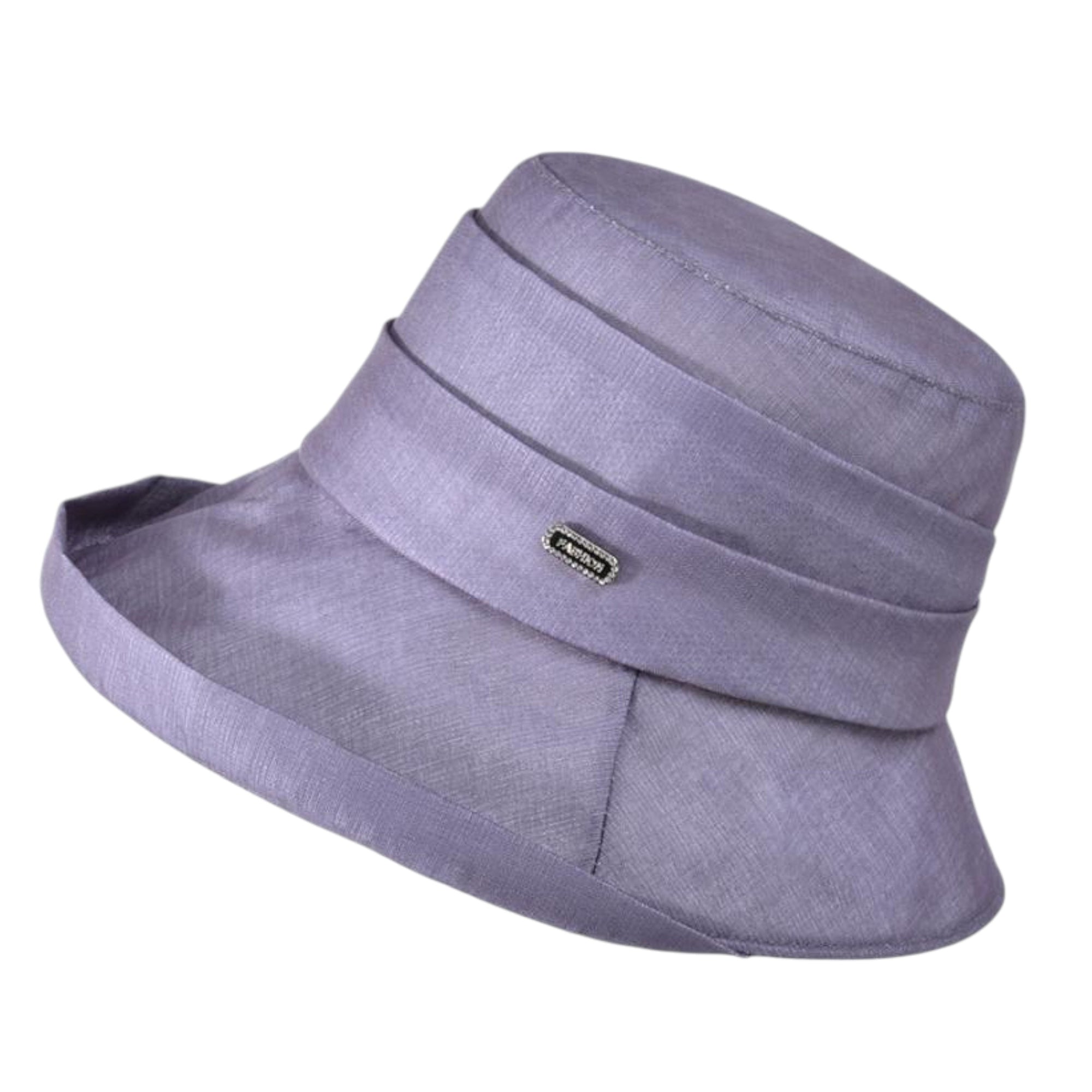 Anna-Kaci Women's Structured Bucket Hat with Pleated Band Design and Wide Brim for Elegant Everyday Sun Protection