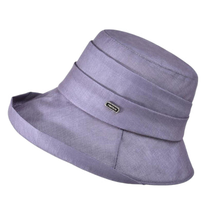 Anna-Kaci Women's Structured Bucket Hat with Pleated Band Design and Wide Brim for Elegant Everyday Sun Protection