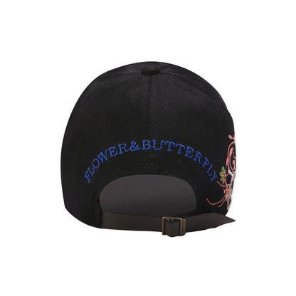 Anna-Kaci Women's Embroidered Butterfly Baseball Cap with Floral Sequin Accents and Curved Brim for Artistic Casual Style