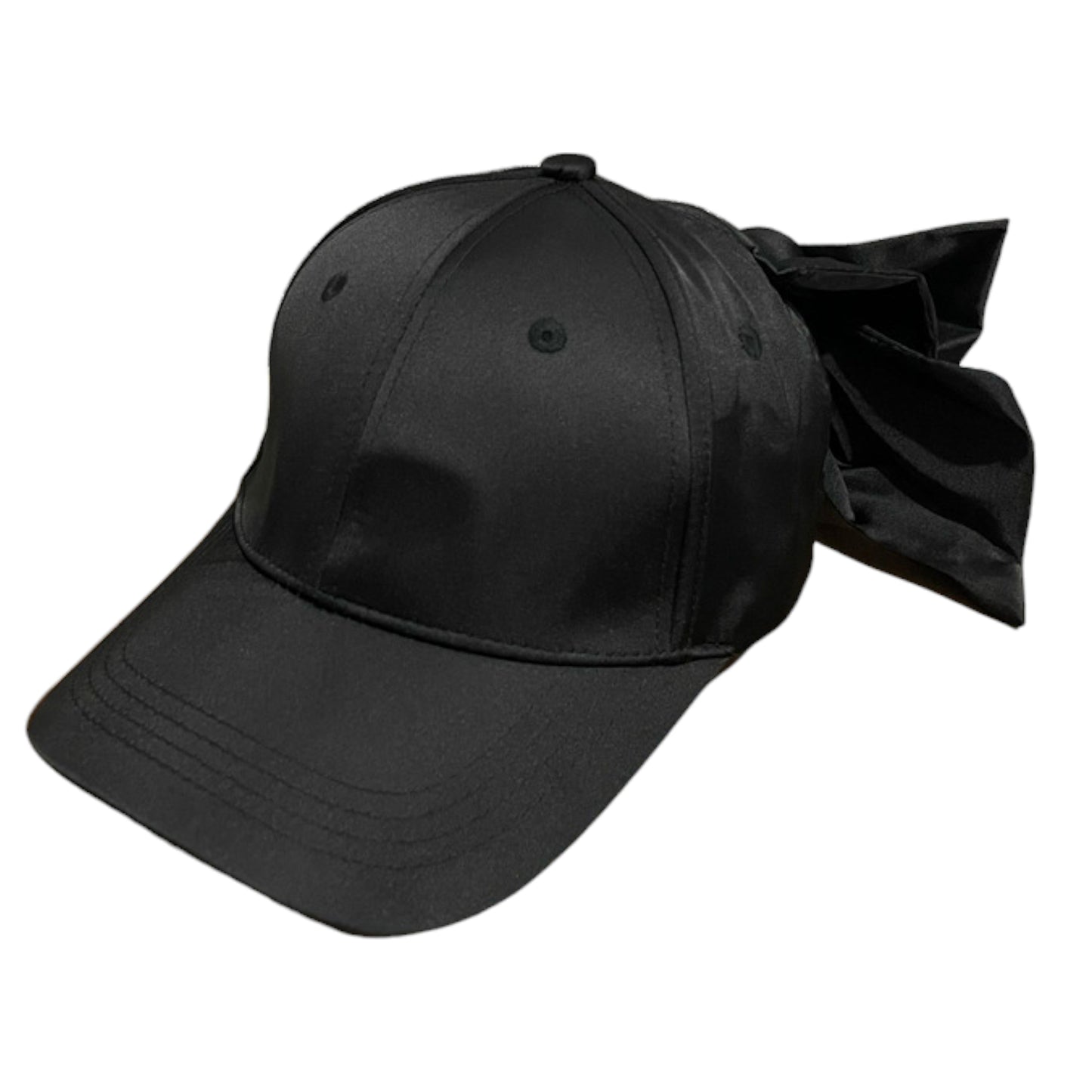 Anna-Kaci Women's Satin Baseball Cap with Back Bow Accent Adjustable Fit and Curved Brim for Chic Casual Style