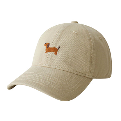 Anna-Kaci Women's Embroidered Sausage Dog Baseball Cap with Curved Brim and Adjustable Strap