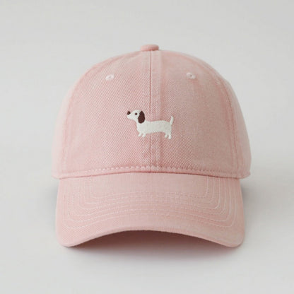 Anna-Kaci Women's Embroidered Sausage Dog Baseball Cap with Curved Brim and Adjustable Strap
