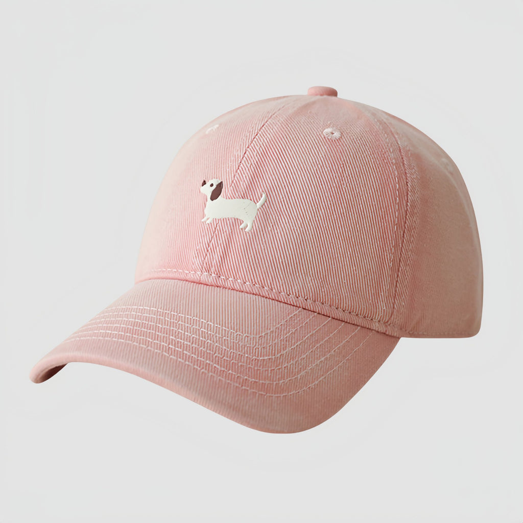 Anna-Kaci Women's Embroidered Sausage Dog Baseball Cap with Curved Brim and Adjustable Strap
